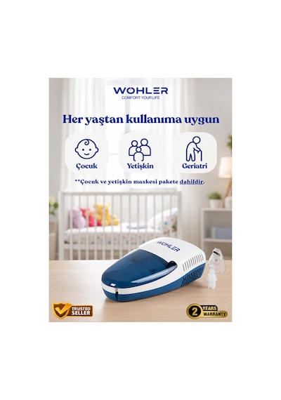 Wohler Kompresörlü Nebülizatör Hava Buhar Makinesi