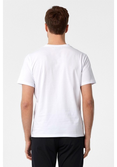 Süvari Beyaz Slim Fit Düz V Yaka Tişört Beyaz