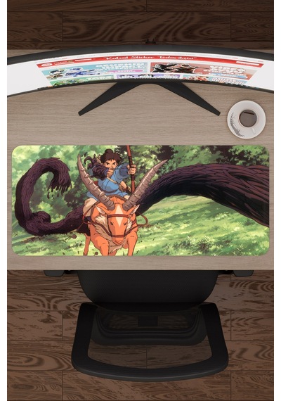 Mononoke Hime Anime V4 - 70x30 Xl Gaming Kauçuk Kaymaz Taban Mouse Pad Fare Altlığı