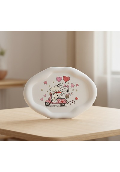 K42design Snoopy & Belle Romantik Yolculuk - El Yapımı Dekoratif Taş Obje 1