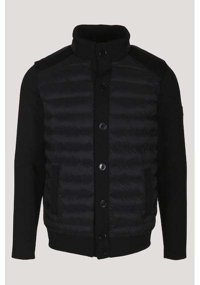 Erkek Zırh Örme Siyah Hırka Düğmeli Dik Yaka Slim Fit İnce Astarlı Mevsimlik Cardigan Ncs Jeans 4518-siyah Siyah