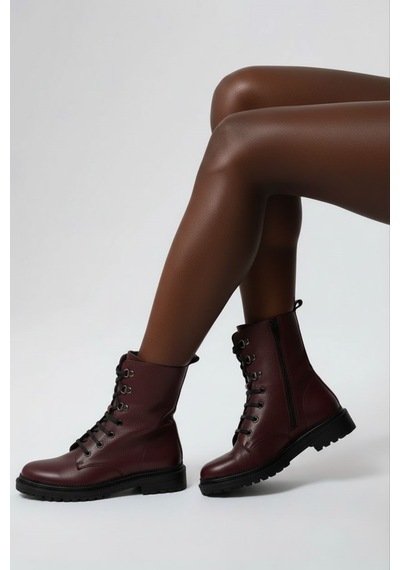 Laura Shoes Laura Kadın Hakiki Deri Postal Elya Bordo Bordo