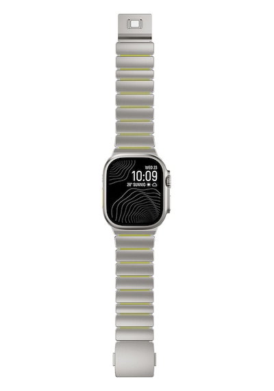 Apple Uyumlu Watch 7 45mm Zore Krd-152 Titanyum Silikon Kordon