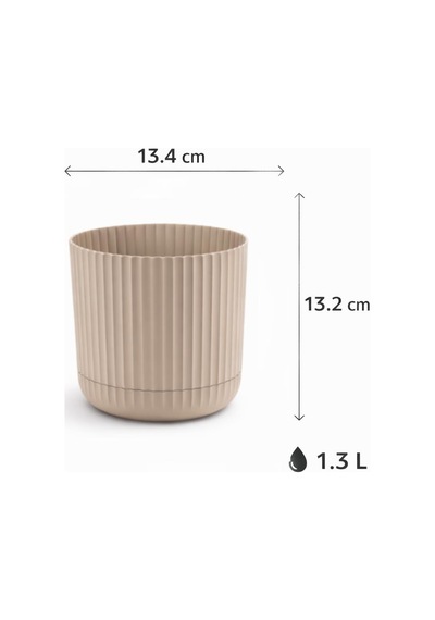 Omnipazar Krs-261 Zeraf Dekoratif Tabaklı Saksı Takımı 1.3 Litre No:1 Bej