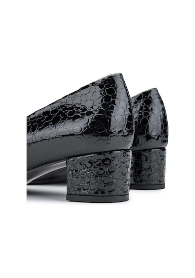 Relax Anatomic Kadın Hakiki Deri Siyah Rugan Comfort Ayakkabı 611 H40000-92 Bn Ayk Y24 Croco Oslo Black Siyah