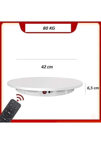 Ürün Ve Stüdyo Katalog Çekimi İçin Kumandalı Şarjlı Dönen Stand 80 Kg