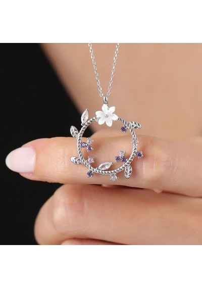 Mia vento Manolya Çiçeği Mutluluk Haresi Flowers Gümüş Kolye