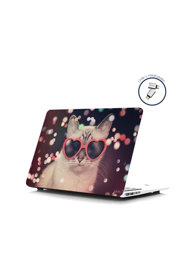 Apple Uyumlu MacBook Air M1 Kılıf 13 İnç Cat01nl Touchıd'li M1 Air A2337 A2179 A1932 İle Pembe