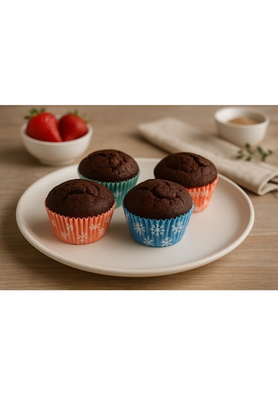 100adet Renkli Cupcake & Muffin Kağıdı - Yağ Geçirmez - Karışık Gönderilir Çok Renkli