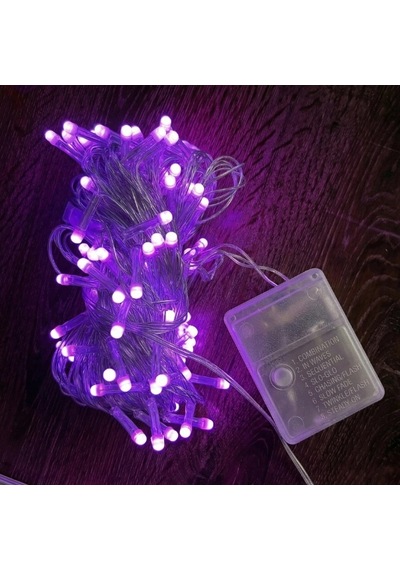 10m 100 Led Damla Uçlu Pembe Işık Şeffaf Kablo Renkli 59255545