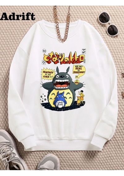 Startmore Adrift Totoro Studio Ghibli Köstebek Sokak Trend Tasarım Harajuku/gotik Beyaz Beyaz