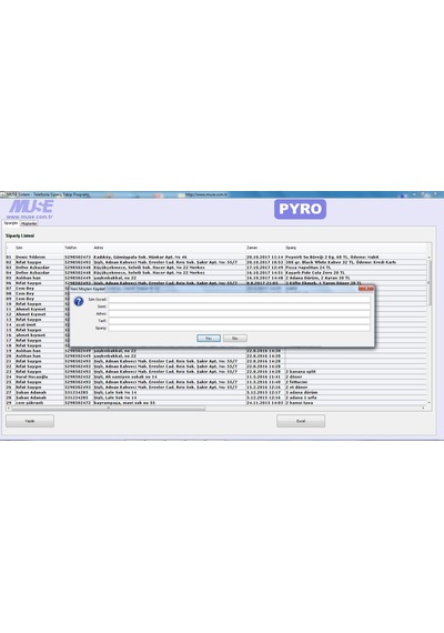 Pyro Restoran Paket Servis Takip Yazılımı Programı & Caller Id (317626103)