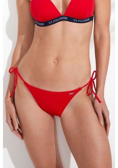 U.S. Polo Assn. Kadın Kırmızı İpli Bikini Alt 21508