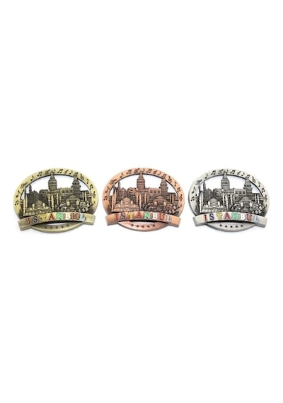 İstanbul Temalı Metal Magnet Yuvarlak Tasarım