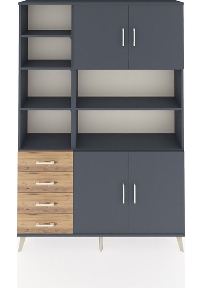 Arges Dolap 9 Raflı 4 Çekmeceli 4 Kapaklı 132x30x195 Antrasit-antrasit/çam Antrasıt/atlas Çam Arges Dolap 9 Raflı 4 Çekmeceli 4 Kapaklı 132x30x195 Antrasit-antrasit/çam Antrasıt/atlas Çam