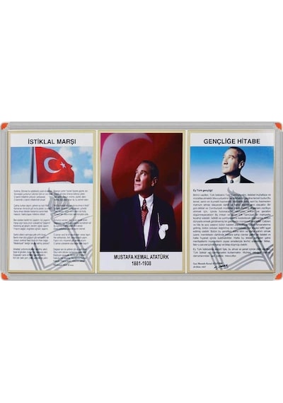 3'lü Milli Levha Alüminyum Çerçeve - 45x90cm