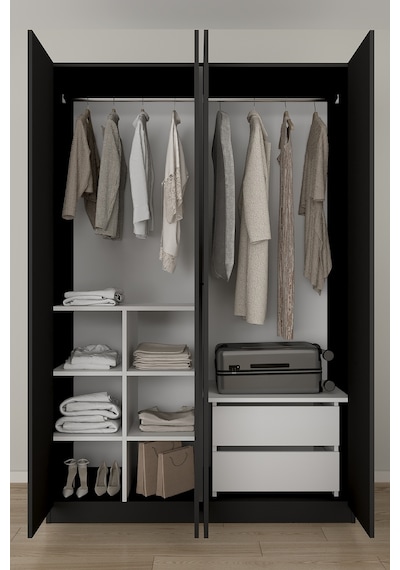 Aeka Ae-3190 Burç 4 Kapaklı Çok Bölmeli Askılı Raflı Ve Çekmeceli 210x140x53cm Gardırop Antrasit - Antrasit Aeka Ae-3190 Burç 4 Kapaklı Çok Bölmeli Askılı Raflı Ve Çekmeceli 210x140x53cm Gardırop Antrasit - Antrasit