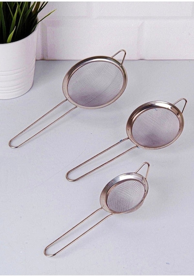 Lüx Paslanmaz Metal 3 Boy Çay& Bitki Süzgeci Metal Diğer