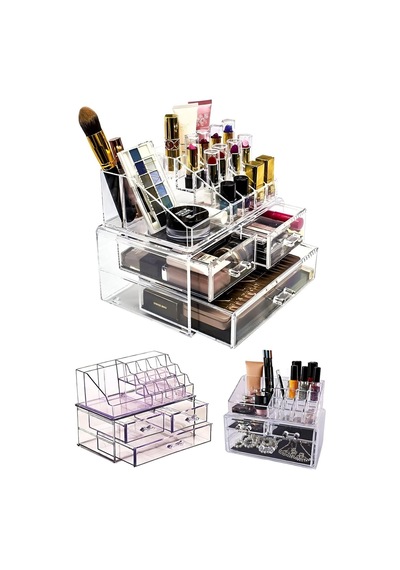 3 Çekmeceli Makyaj Düzenleyici Organizer Set Makyaj Fırçalık Çok Renkli Tek Ebat