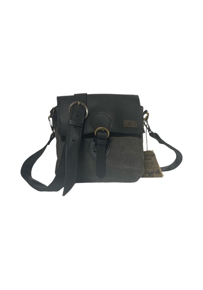 Old Cotton Cargo Kaliteli Su Geçirmez Unisex Küçük Kanvas Günlük Postacı Çantası 20 Cm X 20 Cm Siyah