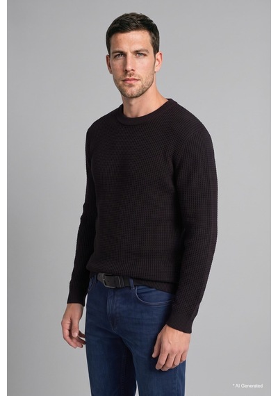 Defacto Relaxed Fit Bisiklet Yaka Basic Triko Kazak G6422ax26aubk81 Siyah-bk81