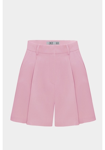 Açelyaokcu Premium Lowry Wide Leg Midi Boy Dokuma Şort Pembe