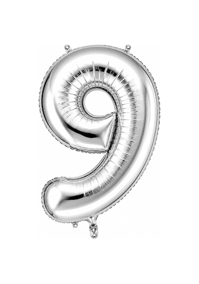 9 Rakam Folyo Balon Gümüş Rengi 36 Cm