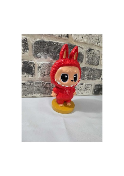 Dekoratif Labubu Biblo Figür-labubu 22 Cm Nar Çiçeği Rengi