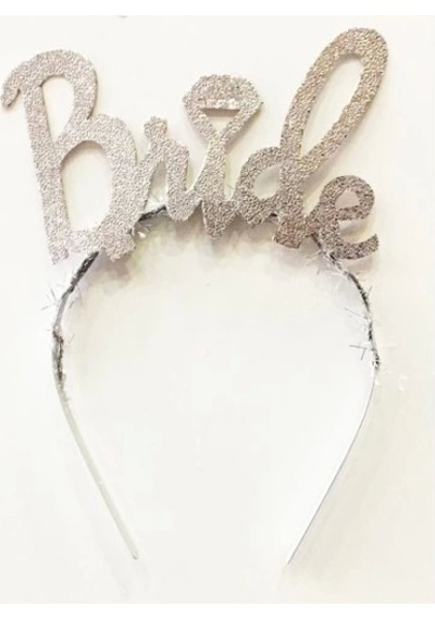 Gümüş Renk Bekarlığa Veda İtalik Yazı Alyanslı Bride Taç - 182