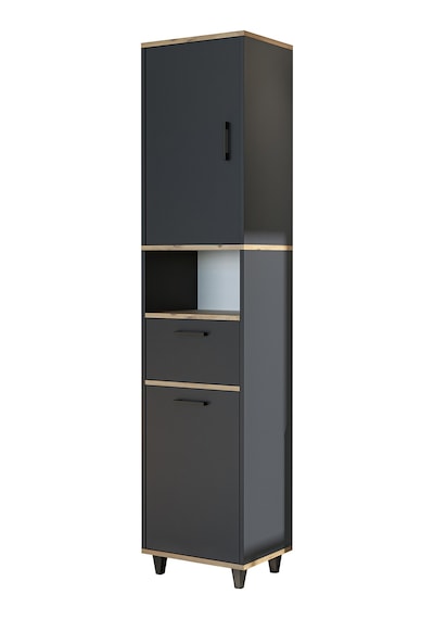 Çamaşır Sepetli Banyo Dolabı, Çok Amaçlı Dolap 45 X 200 Atlantik - Antrasit Çamaşır Sepetli Banyo Dolabı, Çok Amaçlı Dolap 45 X 200 Atlantik - Antrasit
