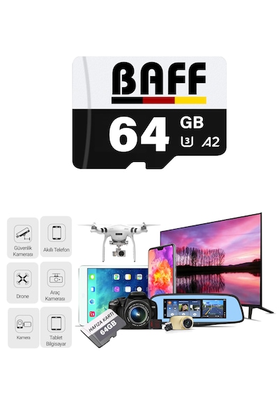 Baff 64gb Hafıza Kartı Video Kayıt Destekli Uhs-ı U3 A2