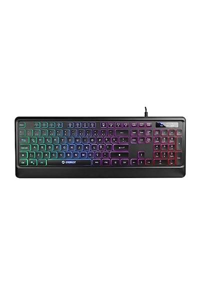 Kb-2025 Siyah Usb Rainbow Backlight Membrane Gaming Oyuncu Klavye