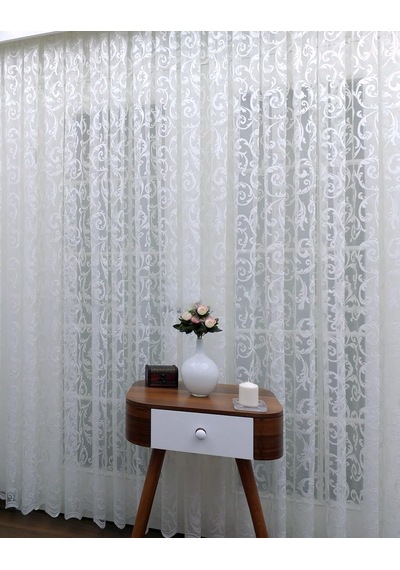 Evdepo Home Kırık Beyaz Ekstraforlu Pilesiz Tül Perde 80 X 260 Cm Çok Renkli