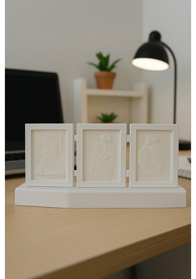 Morfem3d Modüler Aydınlatmalı Litofan Çerçeve - Beyaz - Beyaz Işık - Kişiye Özel Işıklı Fotoğraf Tasarımı