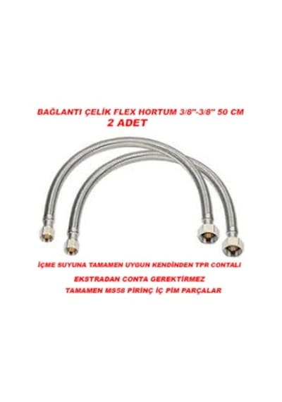 2 Adet Klozet İçin Flex Bağlantı Çelik Spiral Hortum