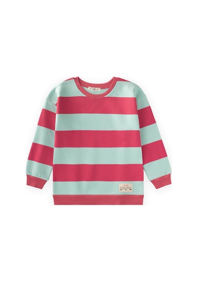 Sweatshirt 4-12 Yaş Mint Mercan Cizgili Mint Mercan Çizgili