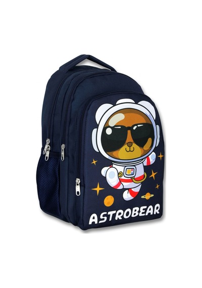 Ümit Çanta 5045 Lacivert Beyaz Üç Gözlü Erkek Çocuk Okul Çantası -astronot Ayıcık Beyaz - Lacivert