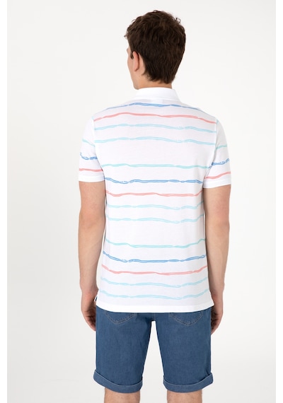U.S. Polo Assn. Erkek Regular Fit Polo Yaka Beyaz Çizgili Tişört 50299642-VR013 U.S. Polo Assn. Erkek Regular Fit Polo Yaka Beyaz Çizgili Tişört 50299642-VR013