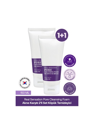 Lebelage Gözenek Karşıtı Temizleyici 2’li Set LEBELAGE Real Sensation Pore Cleansing Foam 1+1