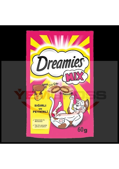 Mix İç Dolgulu Sığır Etli Ve Peynirli Kedi Ödül Bisküvisi 60gr