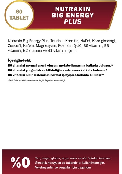 Nutraxin Big Energy Plus 60 Tablet