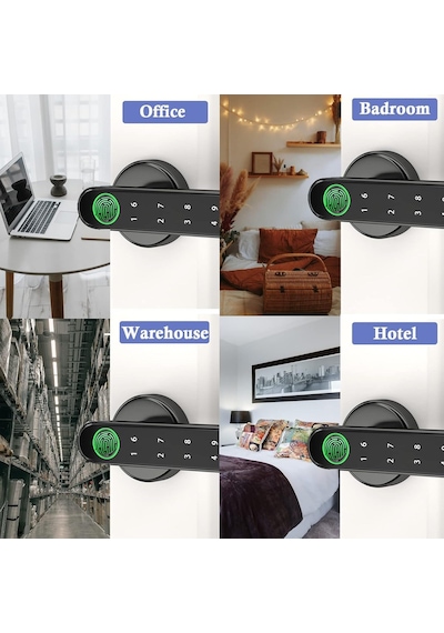 Wah Lın Parts Parmak İzi Akıllı Kapı Kilidi, Uygulamalı, Kodlu, Yedek Anahtarlı, Biyometrik Kapı Kilidi, Ev, Otel