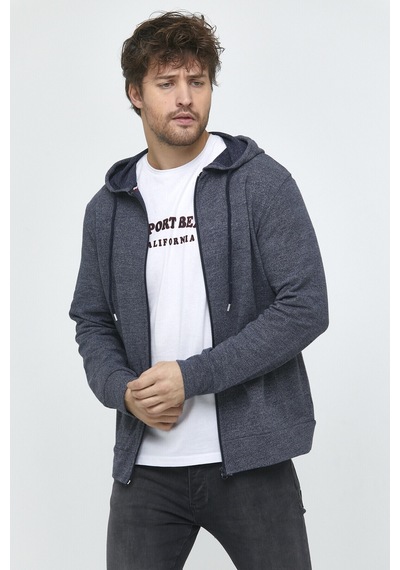 Erkek Kapşonlu Regular Fit Yan Cepli Hırka Spr 20k62 001