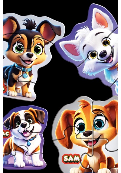 Sims Puzzle Bebekler İçin İlk Puzzle Yapboz Baby Sevimli Köpekler - 1 Yaş Üstü Montessori Eğitici Oyuncak Köpekler