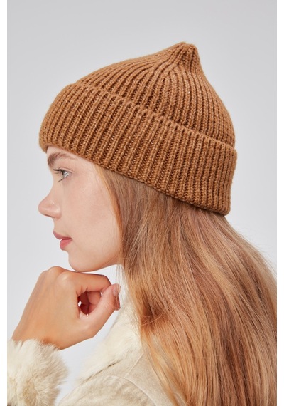Derikem Basic Şık Standart Lüks Unisex Tiftik Bere Kahverengi