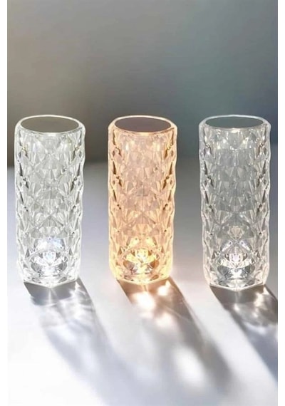 Gece Lambası Kristal Lamba Dokunmatik Şarjlı Hediyelik .
