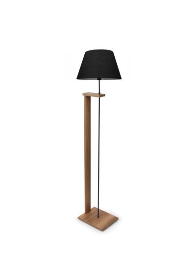 Homing Pi Ahşap Gövdeli Siyah Kumaş Başlıklı Lambader Ayd-3130