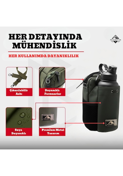 Peakmotion Manyetik Haki Spor Çantası Suya Dayanıklı Tasarım, Çok Bölmeli Spor & Seyahat Çantası
