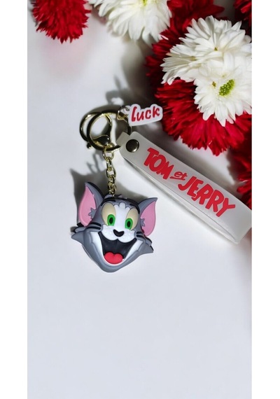 2 Li Büyük Boy Tom Ve Jerry 3d Figürlü Anahtarlık Seti - Sevimli Karakter Tasarımı Çanta Aksesuarı