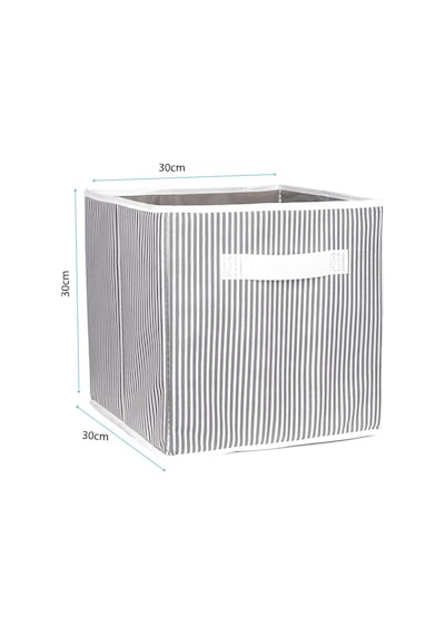 Adarya Home Dolap İçi Çamaşır Ve Oyuncak Düzenleyici Kapaksız Saklama Kutusu 30x30x30 Cm Çizgili Diğer